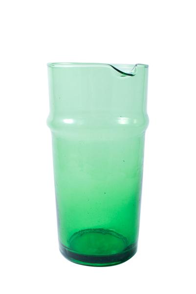 Beldi French Moroccan Glass Carafe in Green