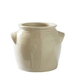 Traditional French Stoneware Confit Pot in Natural